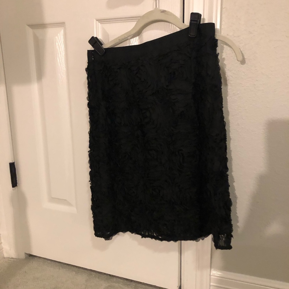 Ann Taylor black skirt with raised net detail